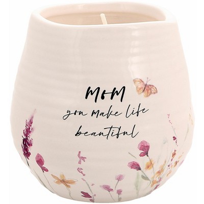 Pavilion Gift Company - Mom - 8 oz - 100% Soy Wax Candle Scent: Tranquility - Flame Candles