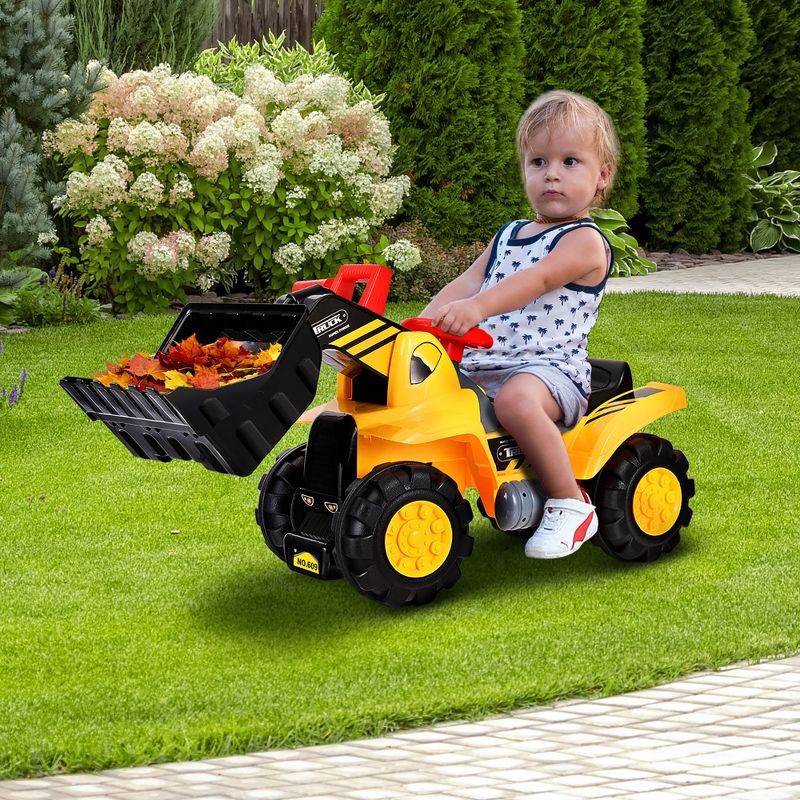Costway Kids Toddler Ride On Excavator Digger Truck Scooter w/ Sound & Seat Storage Toy, 2 of 11
