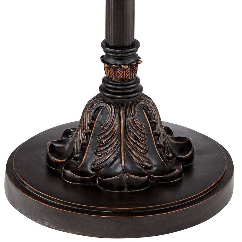 Regency Bronze Crackle Torchiere Floor Lamp with Adjustable Side Lights