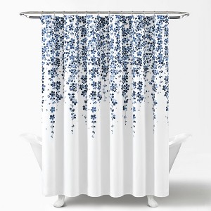 Weeping Flower Shower Curtain Navy/Blue Single 72X72 - 1 of 3