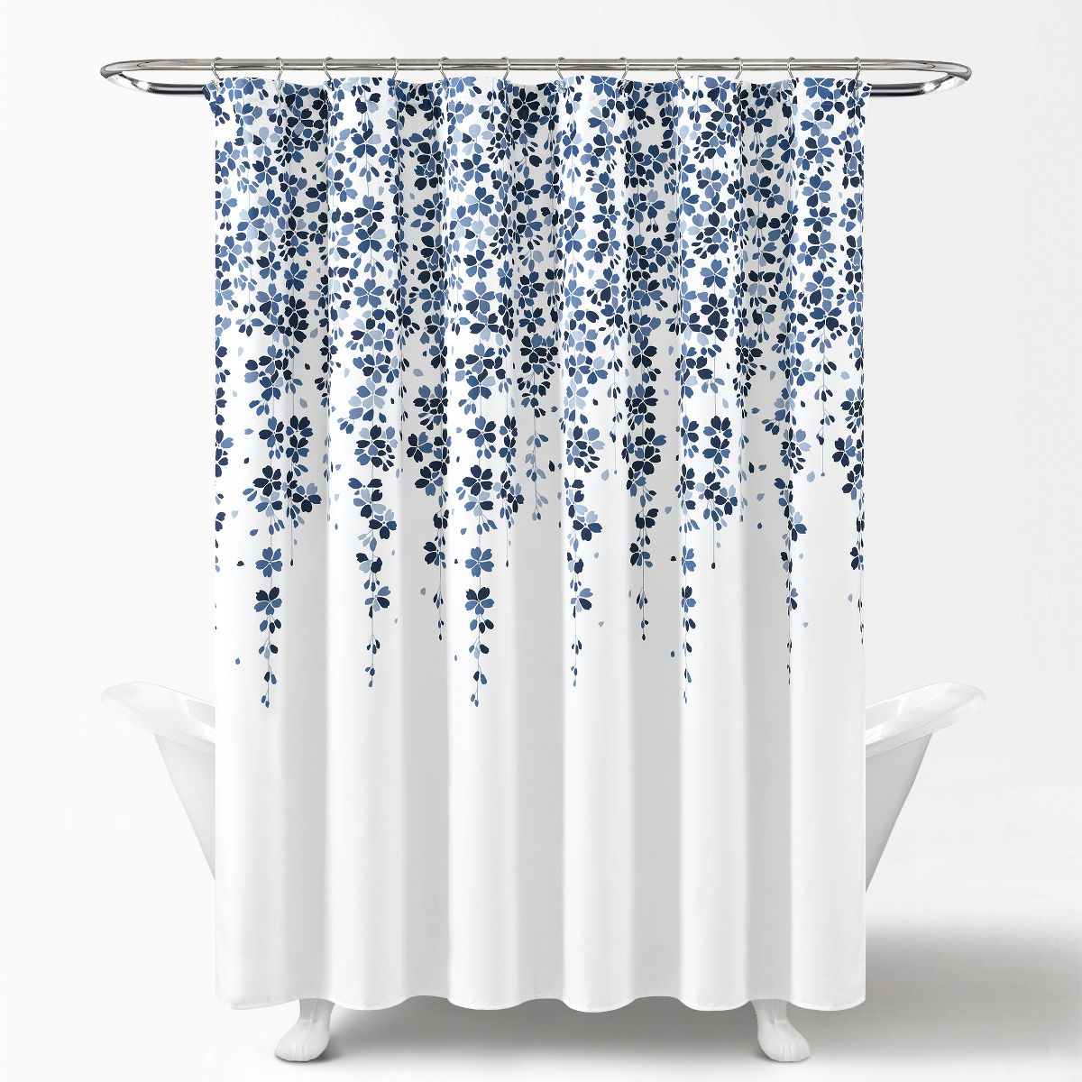Weeping Flower Shower Curtain Navy/Blue Single 72X72