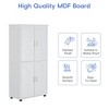 Resenkos Tall and Wide Bathroom Floor Storage Cabinet, Bathroom Storage Unit, Freestanding Cabinet with 4 Doors, Adjustable Shelves, White - 2 of 4
