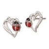 Black Bow Jewelry 15mm Heart and Enameled Ladybug Post Earrings in Sterling Silver - 2 of 4