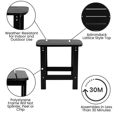 Savannah 3-Piece Black Poly Resin Adirondack Rocking Patio Set