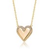 Guili Two-Tone Gold Plated Necklace with a Stunning Cubic Zirconia Heart Pendant, offering a beautiful and timeless design for your look. - 2 of 2