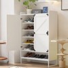 Vynxaria White 6-Tier Shoe Cabinet with Adjustable Shelves for Entryway - 3 of 4