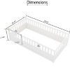 CAVINAS Twin Size Wood Montessori Bed,Modern Integral Constructed Floor Bed with Super High Security Barrier and Door,Toddler Bed for Bedroom - 3 of 4