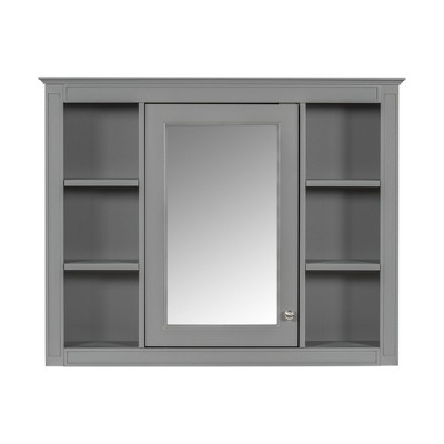 NicBex Bathroom Wall Mount Storage Cabinet Mirror Medicine Cabinet with Single Door & 6 Shelves