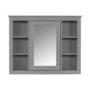 NicBex Bathroom Wall Mount Storage Cabinet Mirror Medicine Cabinet with Single Door & 6 Shelves - 1 of 4