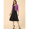 INSPIRE CHIC Women's Work Floral 3/4 Lace Trim Sleeves Open Front Bolero Shrug - 2 of 4
