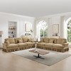 Classic Chenille Sleeper Sofa Couch, Flared Arms, Removable Ruffled Skirt, Spindle Legs, Deep Seat Cloud Sectional with 3 Movable Ottomans - 2 of 4