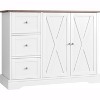 42" White Farmhouse Buffet Cabinet with 3 Drawers – Storage Coffee Bar Sideboard for Kitchen, Dining and Living Room - 4 of 4