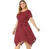 Agnes Orinda Women's Plus Size Polka Dots Wedding Elegant Spring Summer Midi Shirt Dresses - 4 of 4