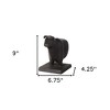 HomeRoots Set of Two 7" Black Fabric Bull Decorative Bookends - 3 of 4