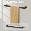 Itopfox 5 Piece Black and Gold Bathroom Hardware Set Stainless Steel Wall Mount 23.6 Inch Towel Bar Toilet Paper Holder Hooks Ring - 2 of 4