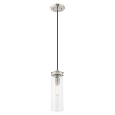 Modern Mini LED Pendant in Brushed Nickel with Clear Glass
