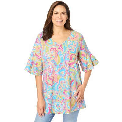 paradise blue multi paisley