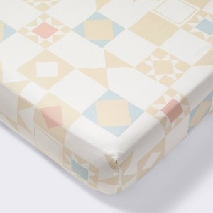 Cotton Fitted Crib Sheet - Quilt - Cloud Island™ - 1 of 4