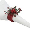 Saro Lifestyle Festive Fiesta Beaded Napkin Ring (Set of 4), Red - 3 of 4