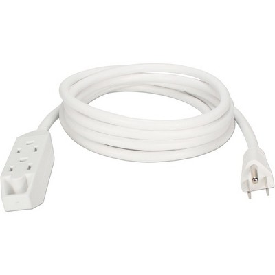 QVS 3-Outlet 3-Prong 15ft Power Extension Cord - NEMA 5-15P - 3 x NEMA 5-15R - 15 ft Cord - 13 A Current - 120 V AC Voltage - 1625 W