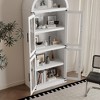 71" Industrial Arched Bookcase with Glass Doors, 5-Tier Display Bookshelf, Freestanding Storage Cabinet for Living Room, Bedroom, Home Office - 3 of 4