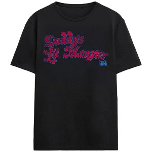 Suicide Squad Daddy’s Lil Monster Pink Lettering Adult Black Crew Neck Short Sleeve T-shirt - 1 of 3