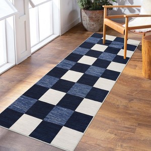 Modern Washable Area Rugs Living Room Bedroom Soft Low Pile Non-Slip Geometric Rug - 1 of 4