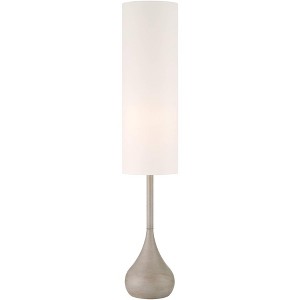 Possini Euro Design Moderne Mid Century Modern 62" Tall Standing Floor Lamp Droplet Foot Switch Natural Gray Metal Living Room Bedroom House Reading - 1 of 4