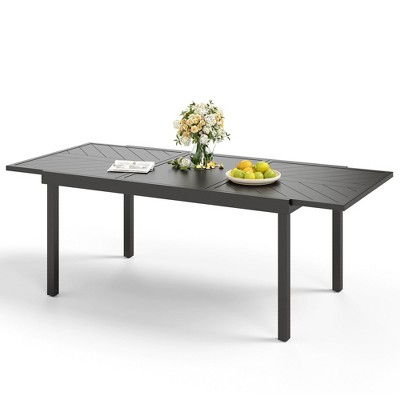Captiva Designs 1pc Outdoor Patio Dining Spacious Rectangle Metal Table with Steel Frame