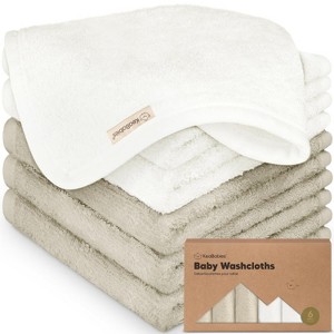 6-Pack Soft Baby Washcloths, Viscose from Bamboo - Kids, Newborn Bath Towels, Infant Shower, Toddler Reusable Face Towel,10x10 - 1 of 4