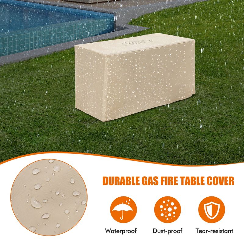 Costway 43-inch Propane Gas Fire Pit Table Wood-like Metal Fire Table withProtective Cover, 5 of 11