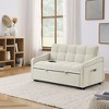 Loveseats Sofa Bed With Side Storage Bag Adjustable Backrest 105° - 180° Copper Nail Decoration Type C USB Charging Pull-Out Bed For Living Room - 3 of 4