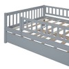 NicBex Full Size Daybed, Wooden Day Bed with Trundle, Sofa Bed Frame with Fence Guardrails - image 4 of 4