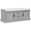 CAVINAS Entryway Storage Bench with 2 Drawers and 2 Cabinets,Shoe Bench with Removable Cushion,Bench with Storage for Living Room,Hallway - 2 of 4