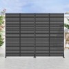 PexFix 72 in. x 94 in. Black Metal Freestanding Privacy Screen Garden Fence For Deck Patio Balcony Outdoor Privacy Panel Louvered Design - 2 of 4