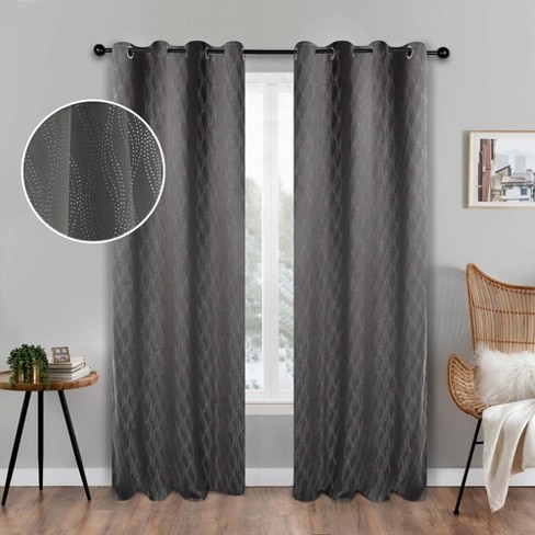 Modern Farmhouse Textured Waves Room Darkening Blackout Curtains, Set Of 2  By Blue Nile Mills : Target