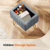 Okak Exquisite Storage Ottoman Bench Coffee Table, Vanity Stool Chair, Soft Upholstered Makeup Footrest for Couch Living Room Bedroom Entrance, Gray - 4 of 4