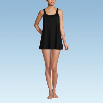 Lands' End Women's Scoop Neck Mini Swim Dress One Piece Swimsuit