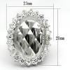 Slickblue Rhodium Plated Brass Ring for Women, Clear Synthetic Glass Center Stone, Oval Design, Single-Tone, Size 5-9 - 3 of 3