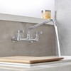 BWE Double Handles Wall Mount Modern Standard Kitchen Faucet With 8 Inch Swivel Spout 8" Center - 4 of 4