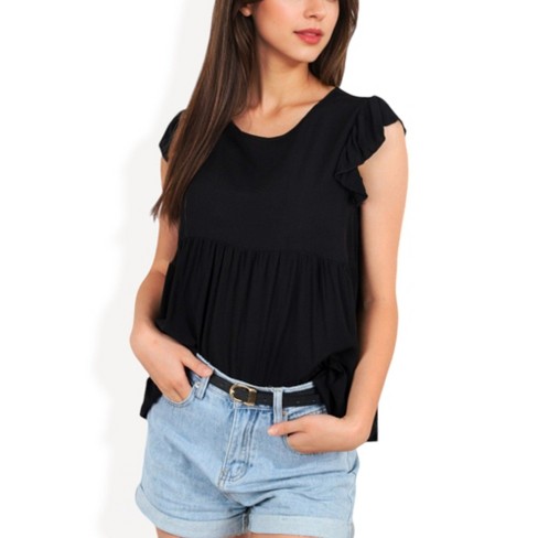 Anna-Kaci Women's Short Sleeve Floral Print Maternity Top with Button Front and Flowy Hem