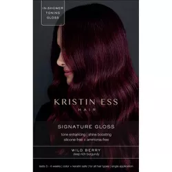 Kristin Ess Signature Hair Gloss Shine Boosting, Tone Enhancing, Silicone Free + Ammonia Free - Wild Berry - 4 fl oz