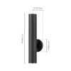 Rennnsan Trelline 17"W Hardwired Cylinder Aluminum Modern LED Dimmable Outdoor Wall Sconce in Black - 3 of 4