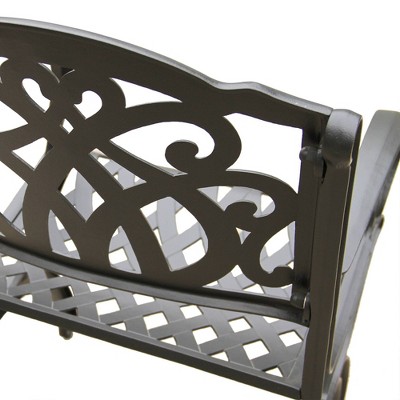 Ornate Black Cast Aluminum Outdoor Dining Chair