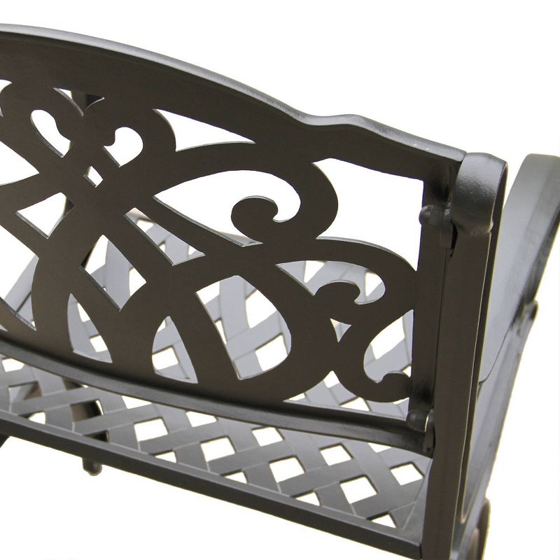 Ornate Traditional Outdoor Cast Aluminum Dining Chair - Black - Oakland Living, 5 of 6