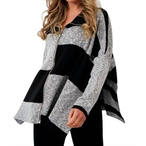 Women's Color Block Zip Pullover - ANGEL - 1 of 2