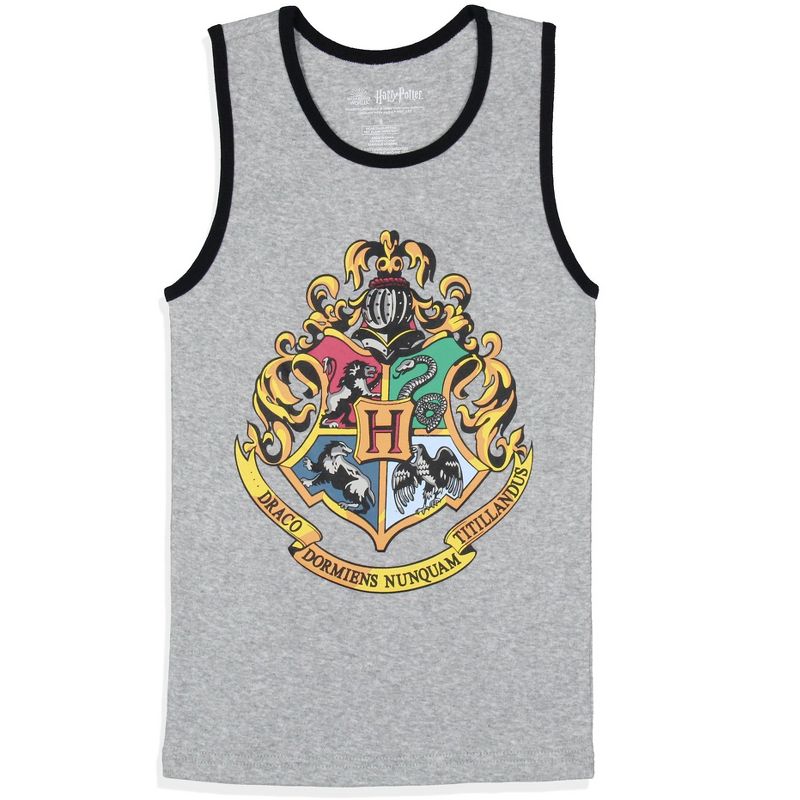 Harry Potter Girls' Hogwarts House Crest Sleep Pajama Set Tank Top Shorts Grey, 2 of 6