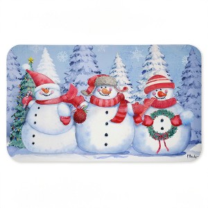 Stupell Industries Holiday Icy Snowman Trio Printed Anti-Fatigue Floor Mat, design by Paul Brent, 30"x18" - 1 of 4
