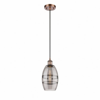 Vaz - 1 Light Cord Hung Mini Pendant In Industrial Style-8.13 Inches Tall and 5.88 Inches Wide