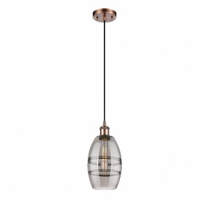 Vaz - 1 Light Cord Hung Mini Pendant In Industrial Style-8.13 Inches Tall and 5.88 Inches Wide - 1 of 1